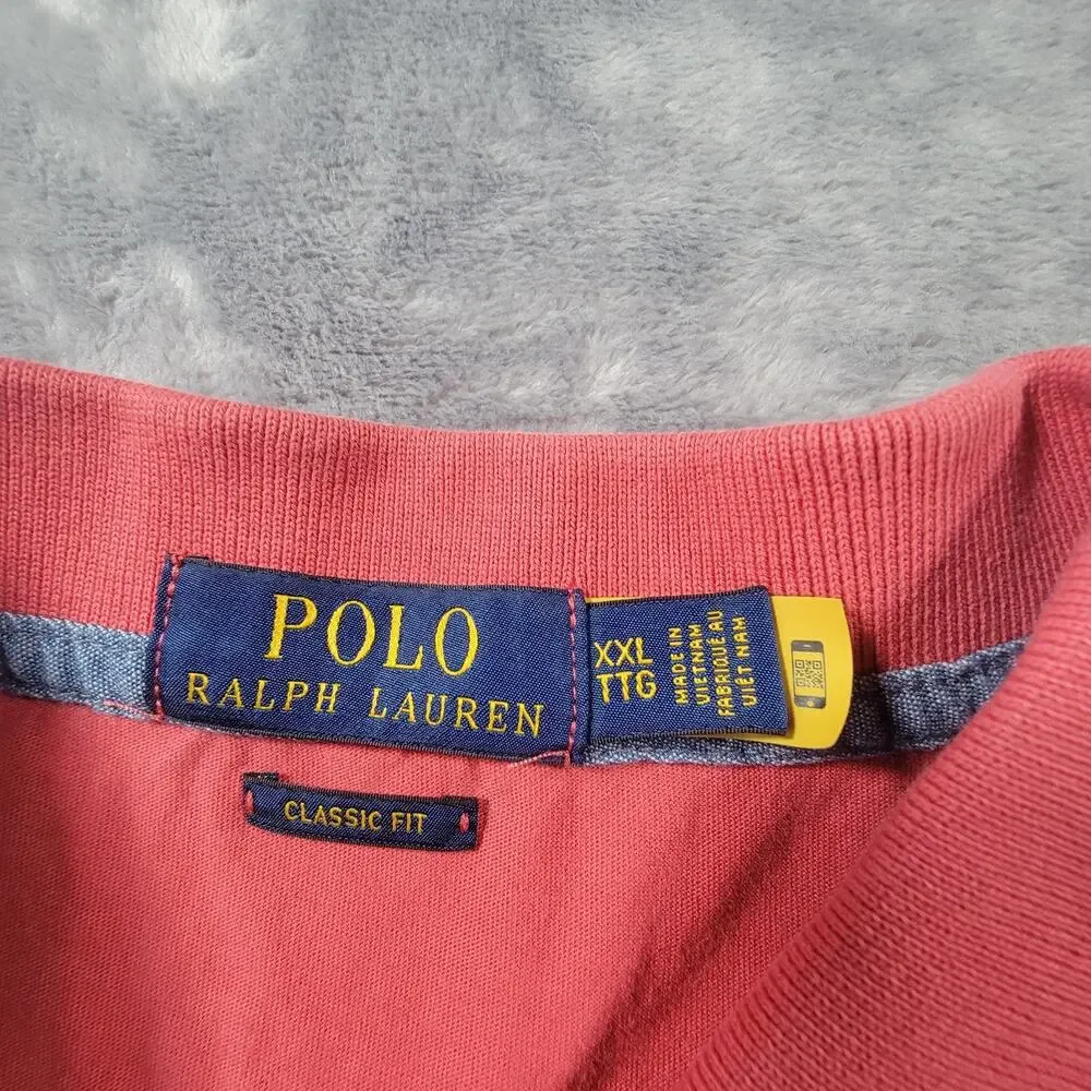 Polo Ralph Lauren Mens XXL Short Sleeve Polo Shirt Pink